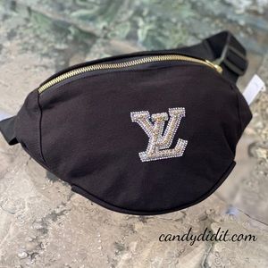 NWT Beautiful Candy Did It! Handmade Black & Crystal Bum Bag / Fanny Pack
